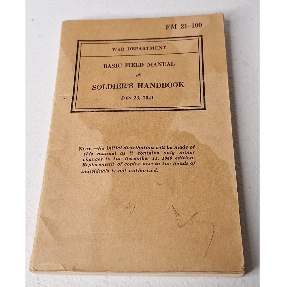 WW2 War Department Basic Field Manual Soldiers Handbook 1941 Original C - Picture 1 of 8